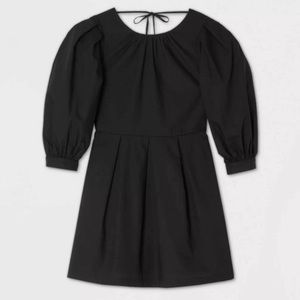 Who What Wear Black Puff Sleeve Dress